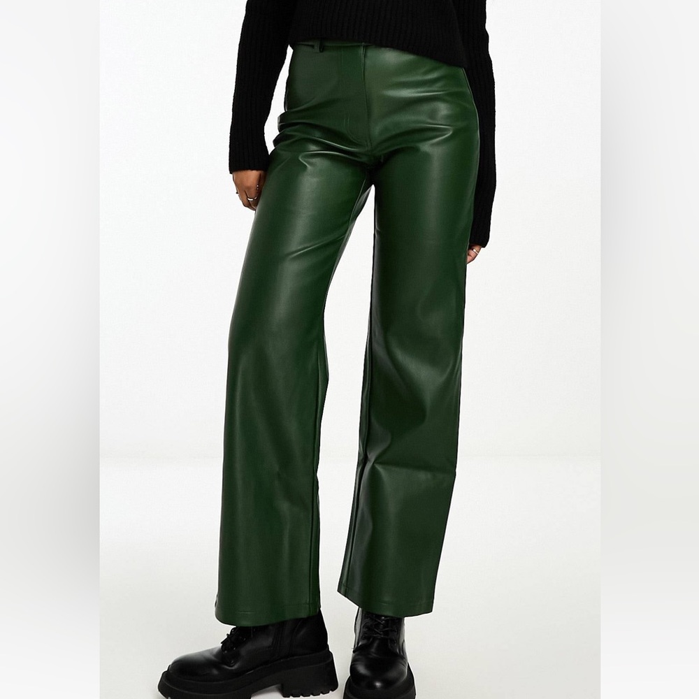 Straight Faux Leather Pants